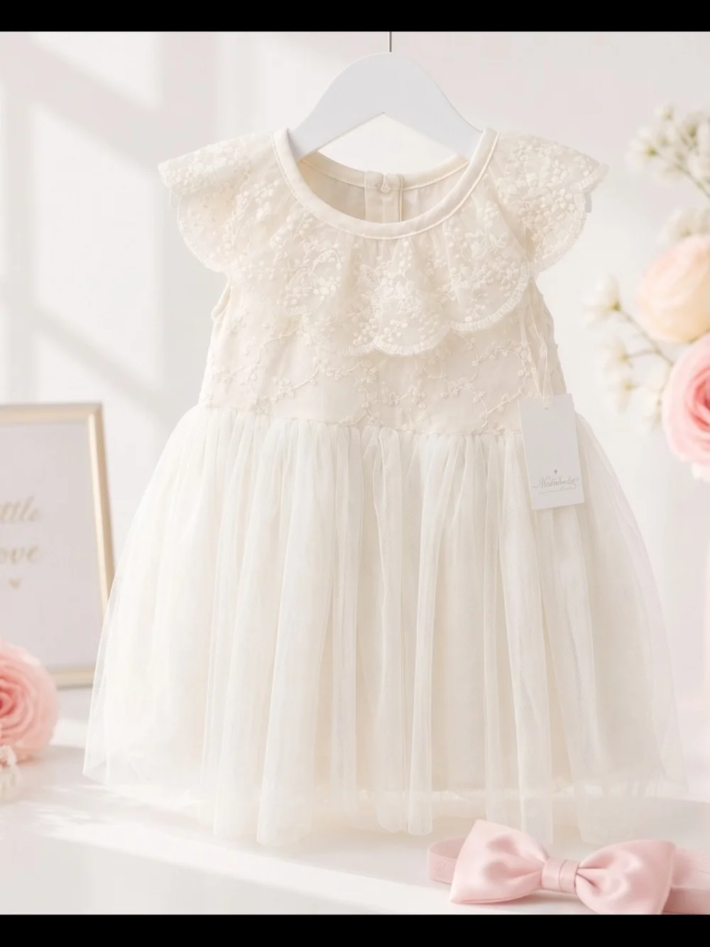 Classic White Lace Tulle Kids Dress